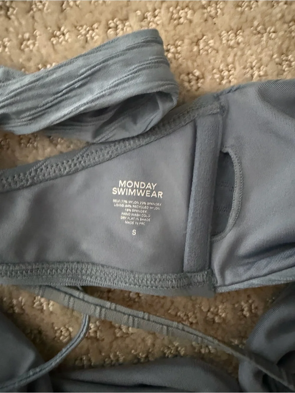 Monday Swimwear Dusty Blue Bikini Set NWOT